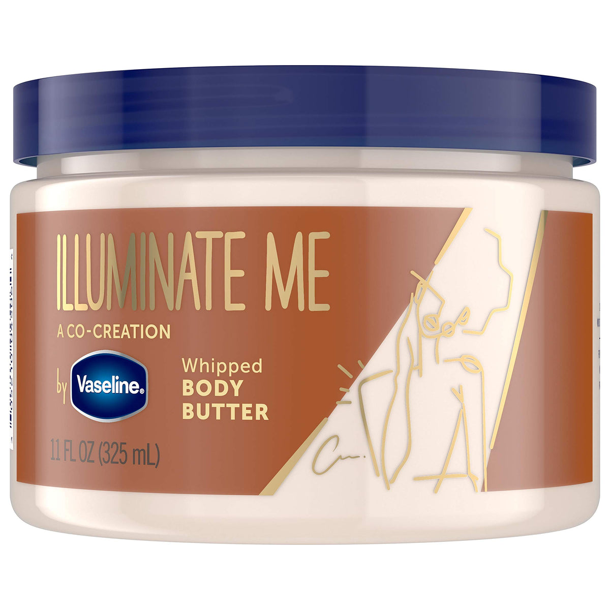 Vaseline Illuminate Me Whipped Body Butter 11 oz front view