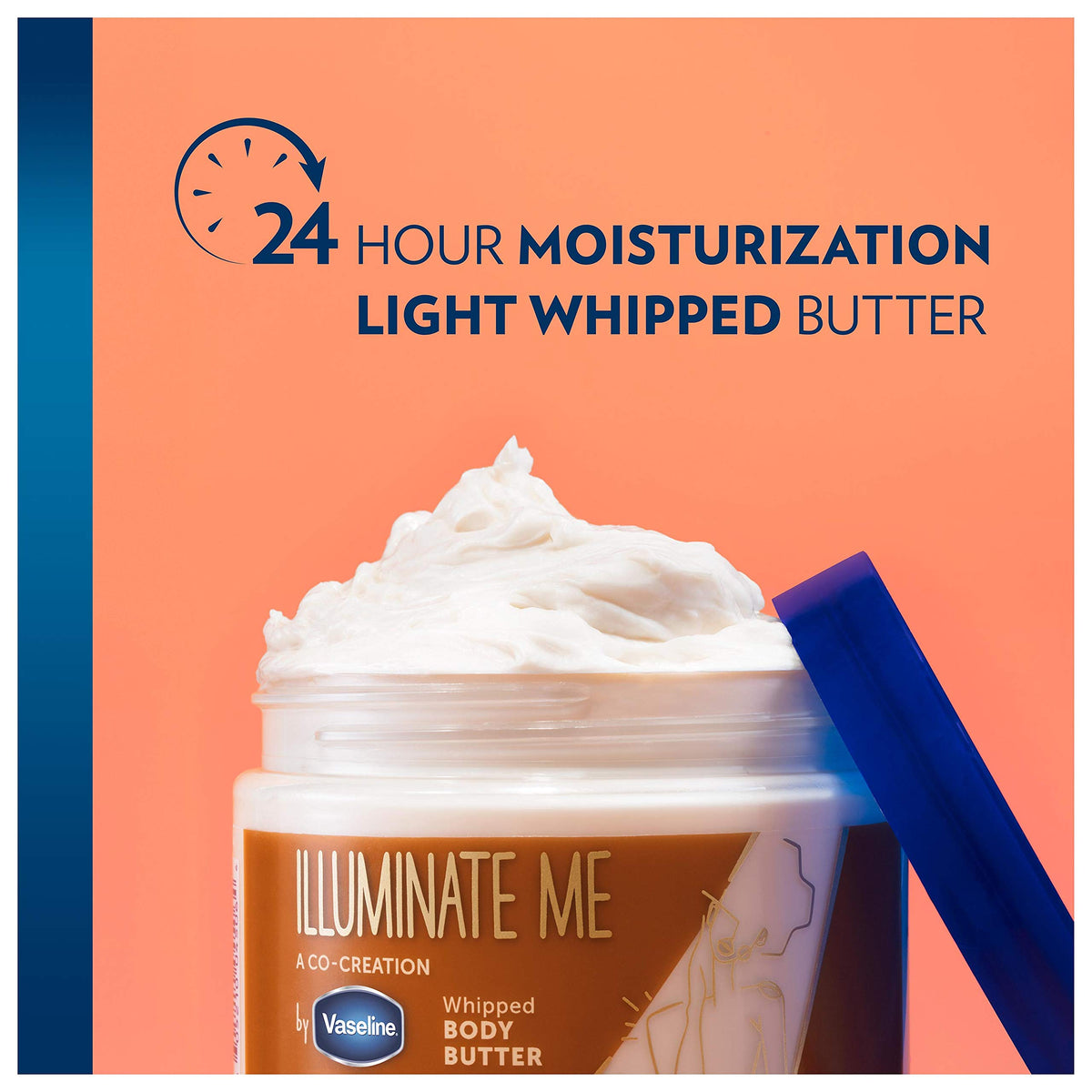 Vaseline Illuminate Me Whipped Body Butter on skin