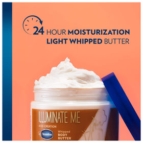 Vaseline Illuminate Me Whipped Body Butter on skin