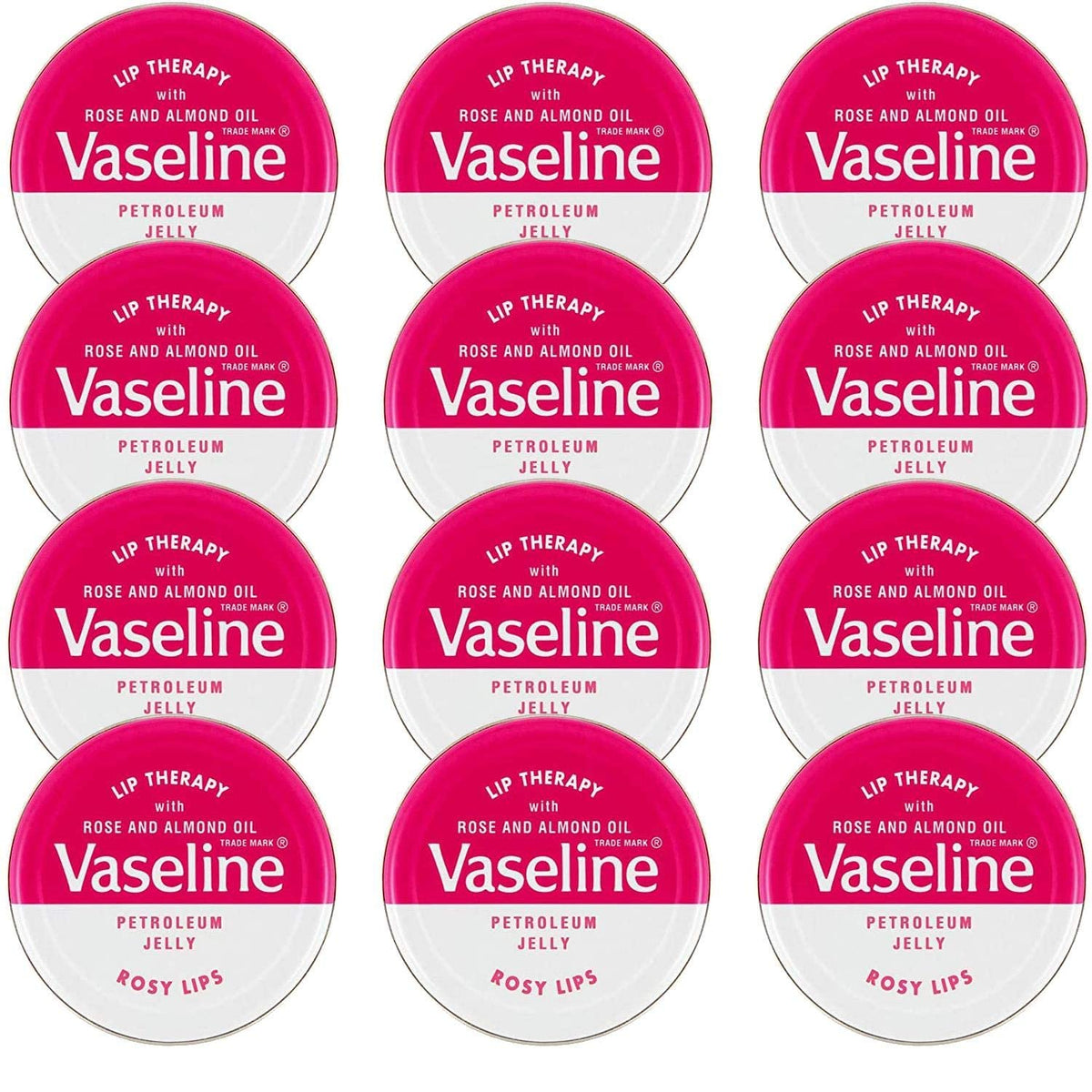 Vaseline Lip Balm Rosy Lips 20g tin front view