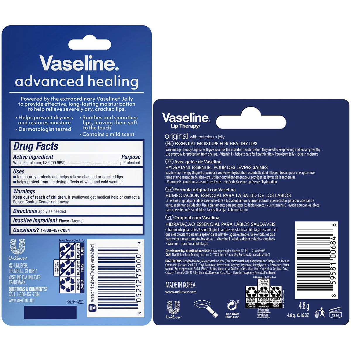Vaseline Lip Therapy 0.35-ounce tube front view