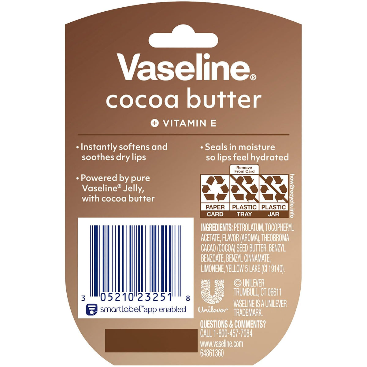 Vaseline Lip Therapy Cocoa Butter mini lip balm side view