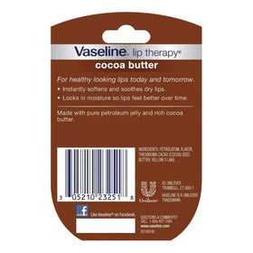 Vaseline Lip Therapy Cocoa Butter tube side view