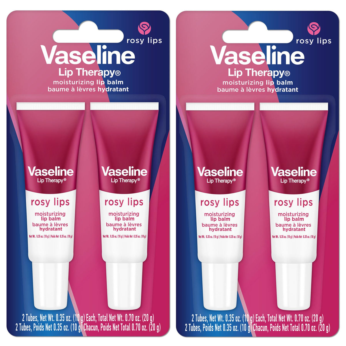 Vaseline Lip Therapy Rosy Lips twin pack front view