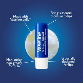 Vaseline Lip Therapy tubes arranged neatly