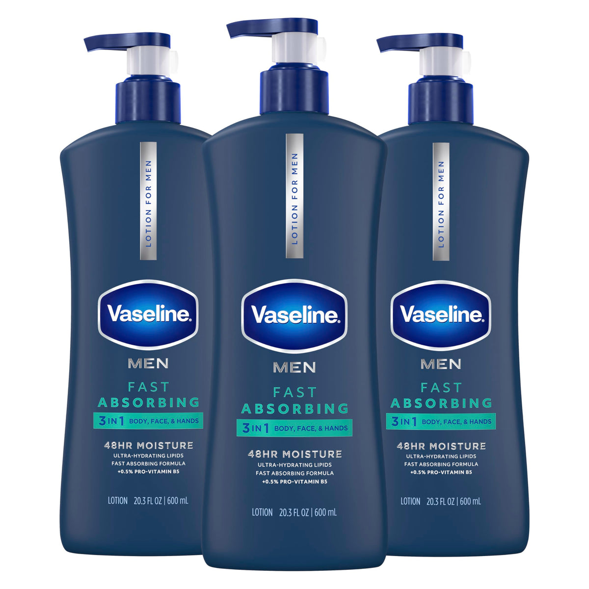 Vaseline Men Fast Absorbing Lotion 20.3oz front view