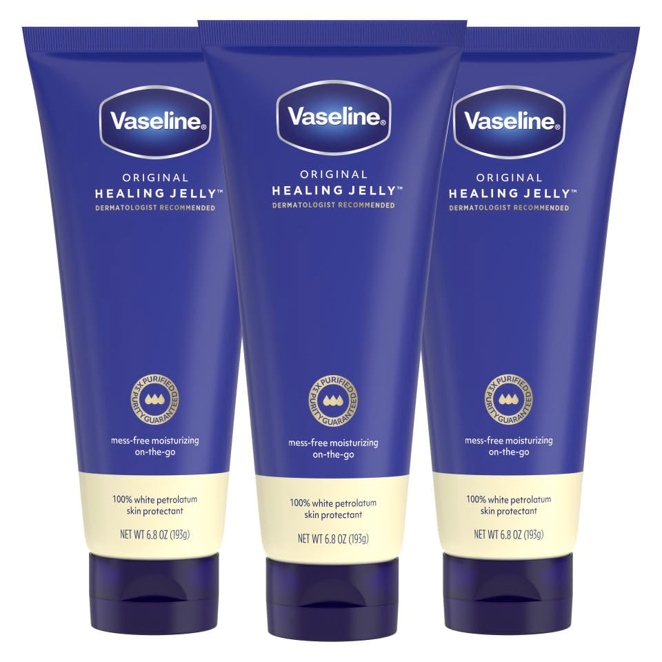 Vaseline Original Healing Jelly 3 Pack front view with tubes
