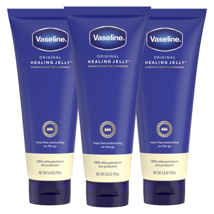 Vaseline Original Healing Jelly 3 Pack front view with tubes