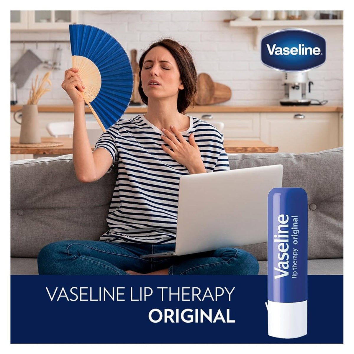 Vaseline Original Lip Balm stick close-up