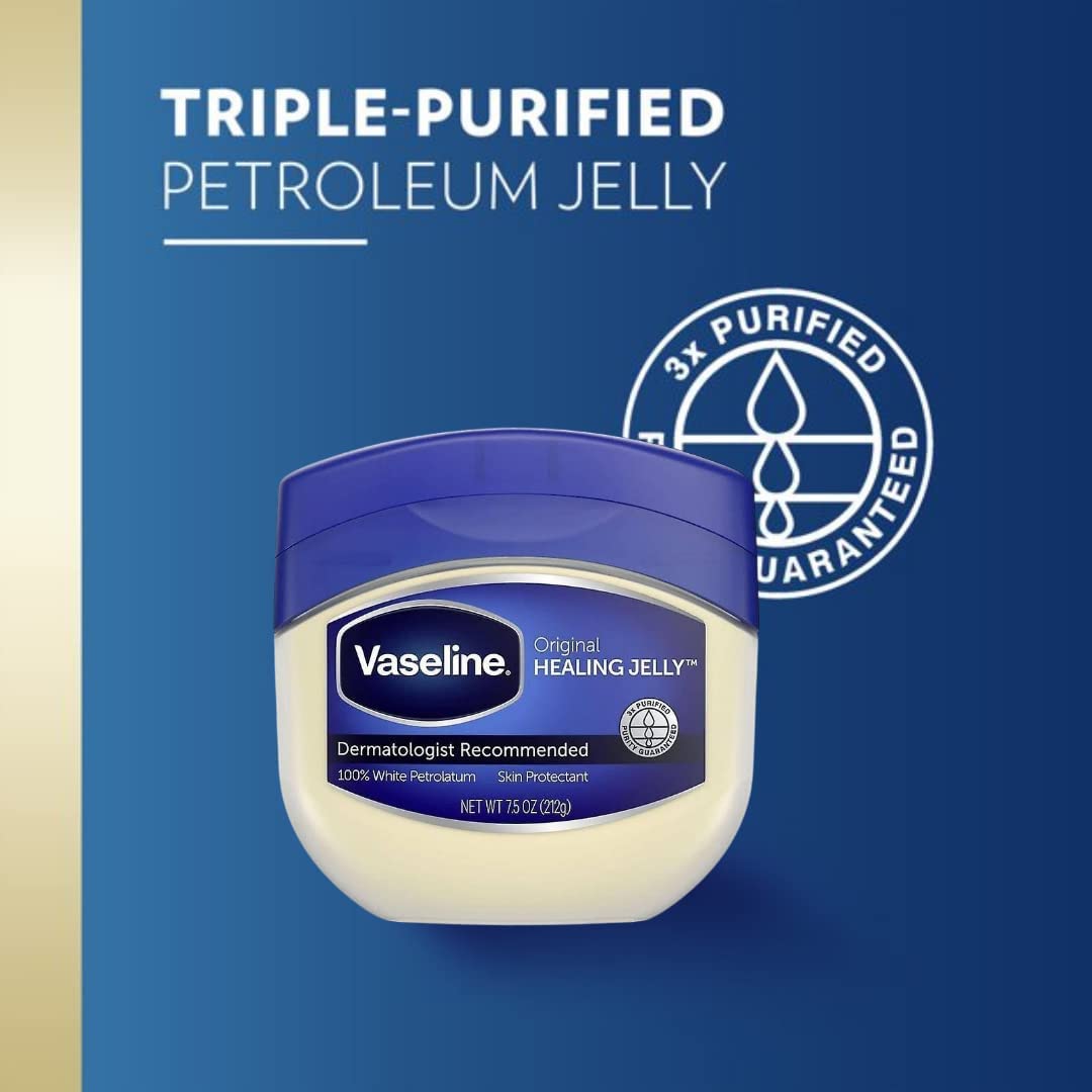 Vaseline Petroleum Jelly on a bathroom counter