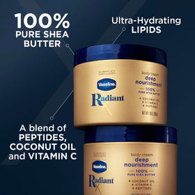 Vaseline Radiant X Deep Nourishment Body Cream 10oz side view