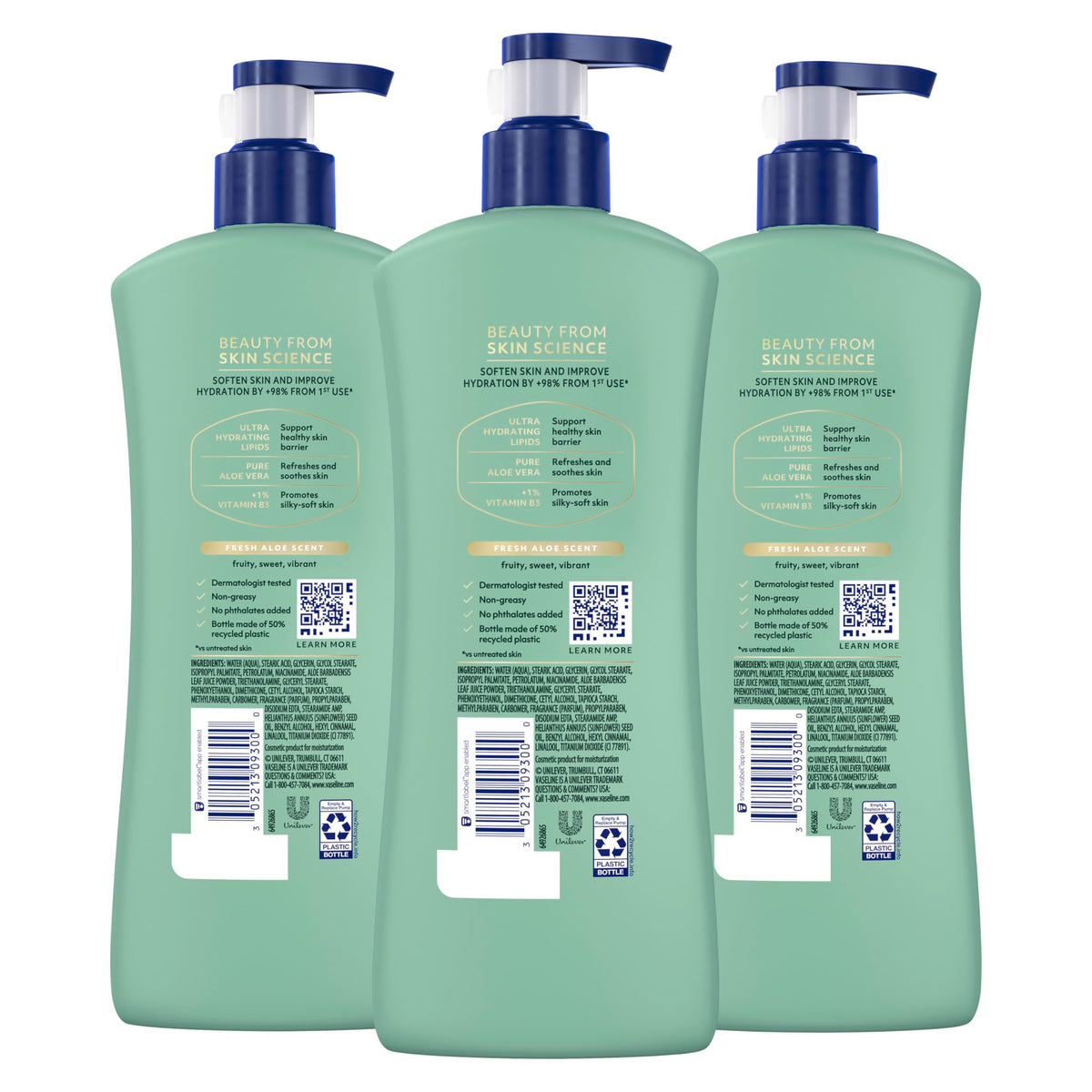 Vaseline Soothing Hydration Body Lotion 20.3oz back view
