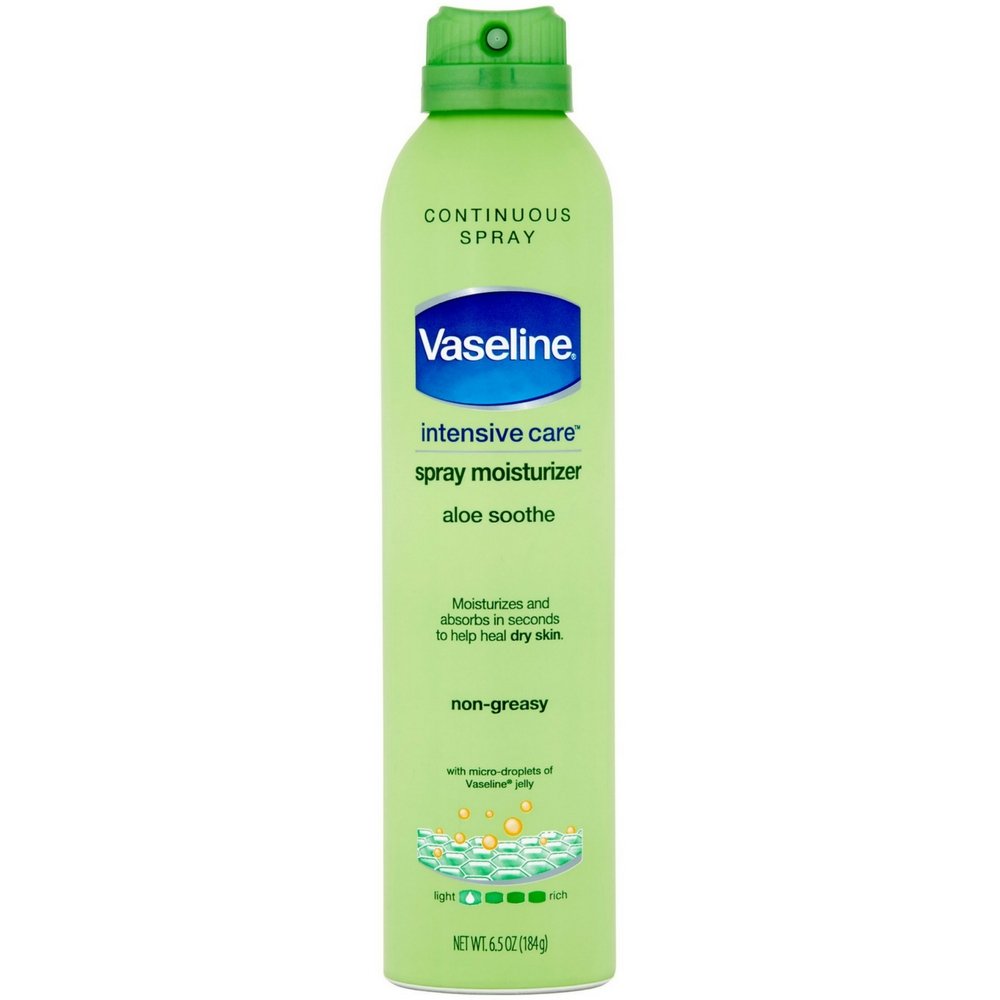 Vaseline Spray & Go Moisturizer Aloe Fresh 6.5 oz front view