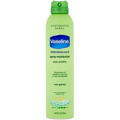 Vaseline Spray & Go Moisturizer Aloe Fresh 6.5 oz front view