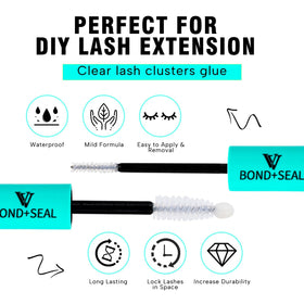 VAVALASH Bond and Seal Lash Clusters Glue in hand for easy application