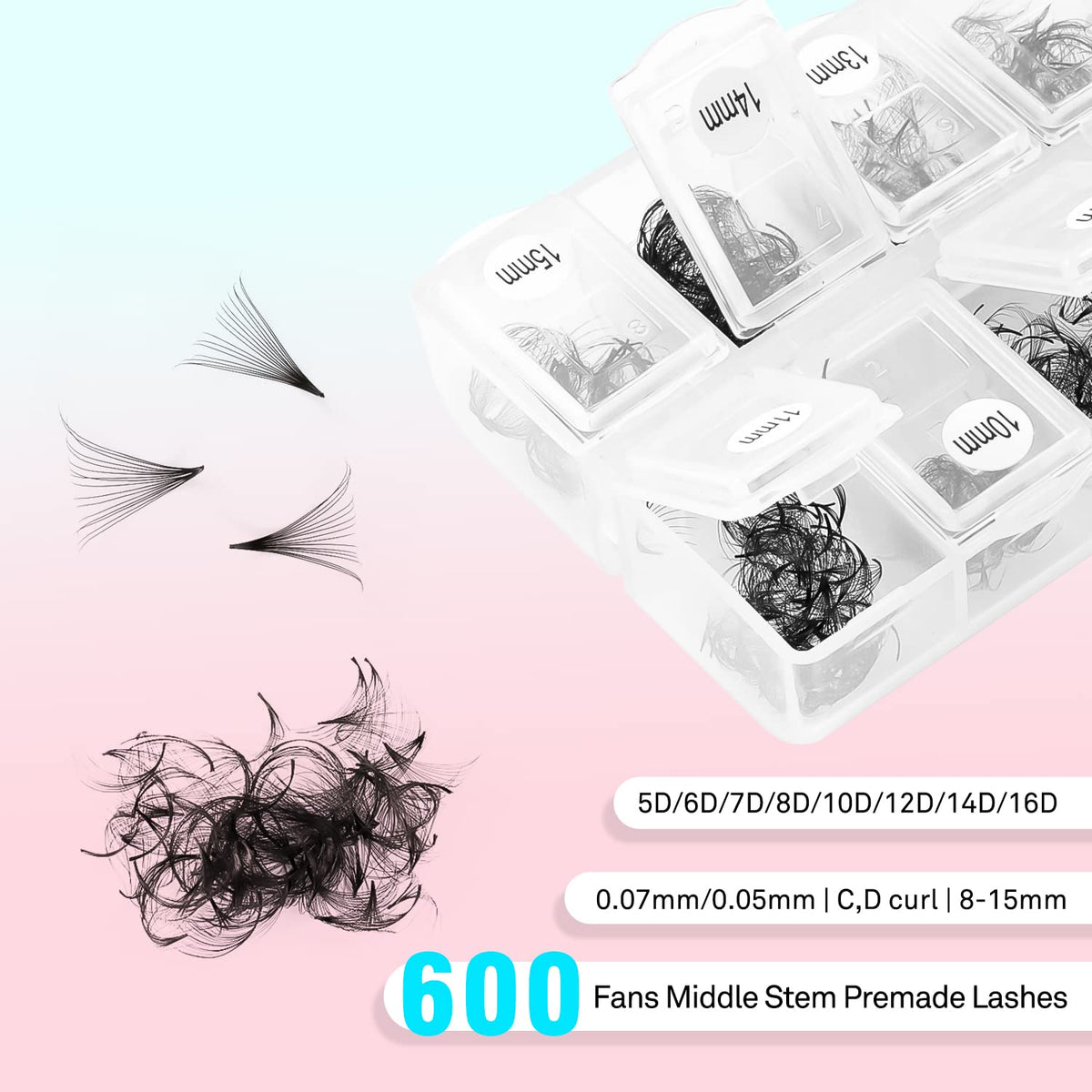 VAVALASH eyelash extensions in various lengths displayed