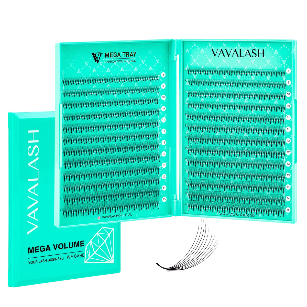 VAVALASH Premade Fans Eyelash Extensions 10D 0.05 thickness front view