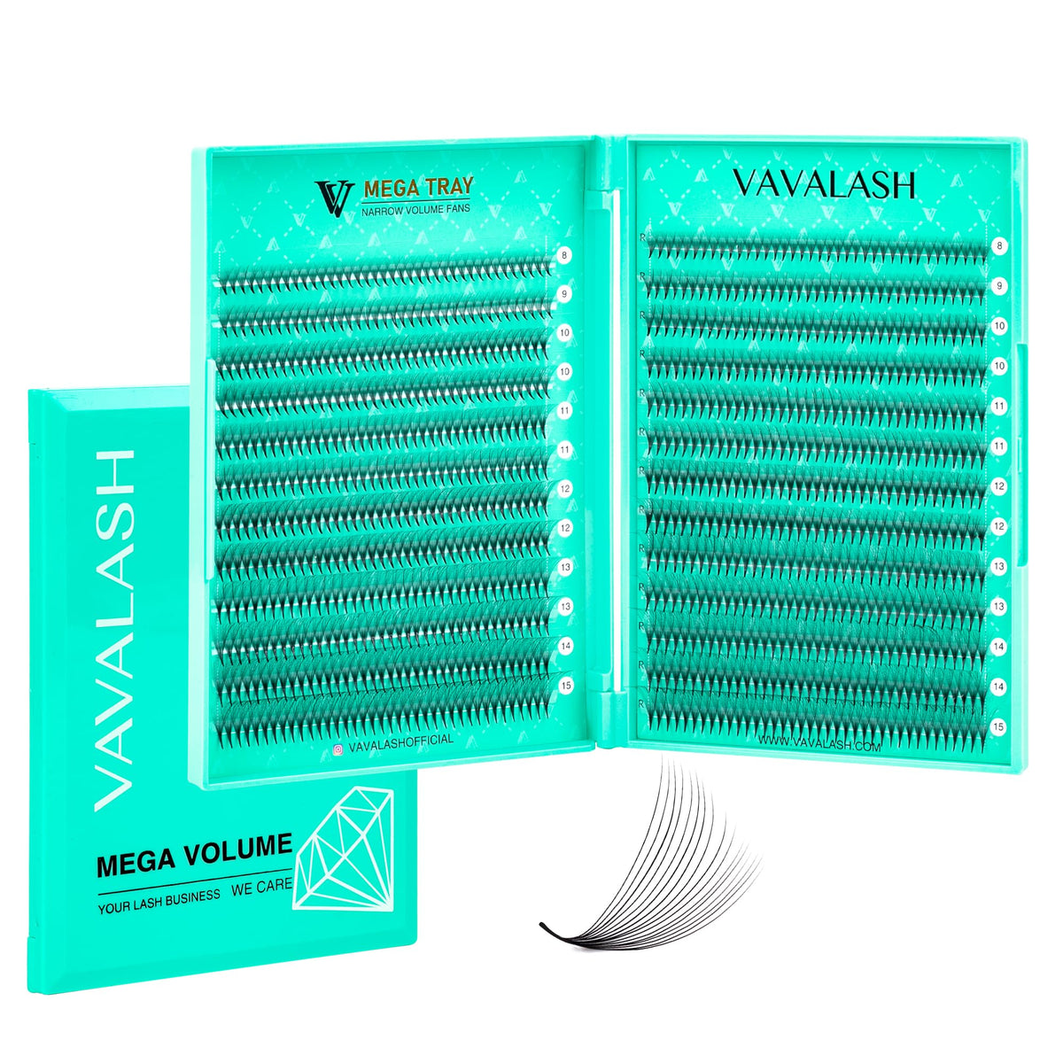 VAVALASH Premade Fans Eyelash Extensions 6D-16D box front view