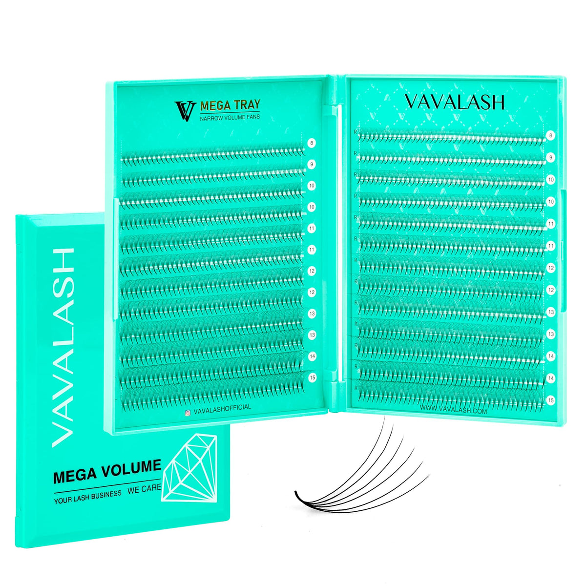 VAVALASH Premade Fans Eyelash Extensions 6D 8D 10D 16D box front view