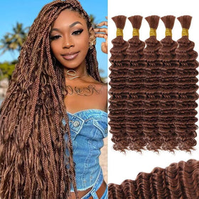 VDZ 12A #30 Auburn Brown Human Crochet Hair front view
