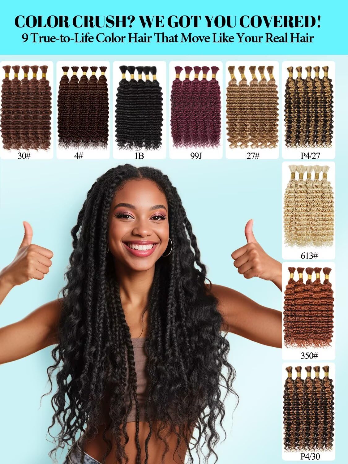 VDZ 12A #30 Auburn Brown Human Crochet Hair styling options