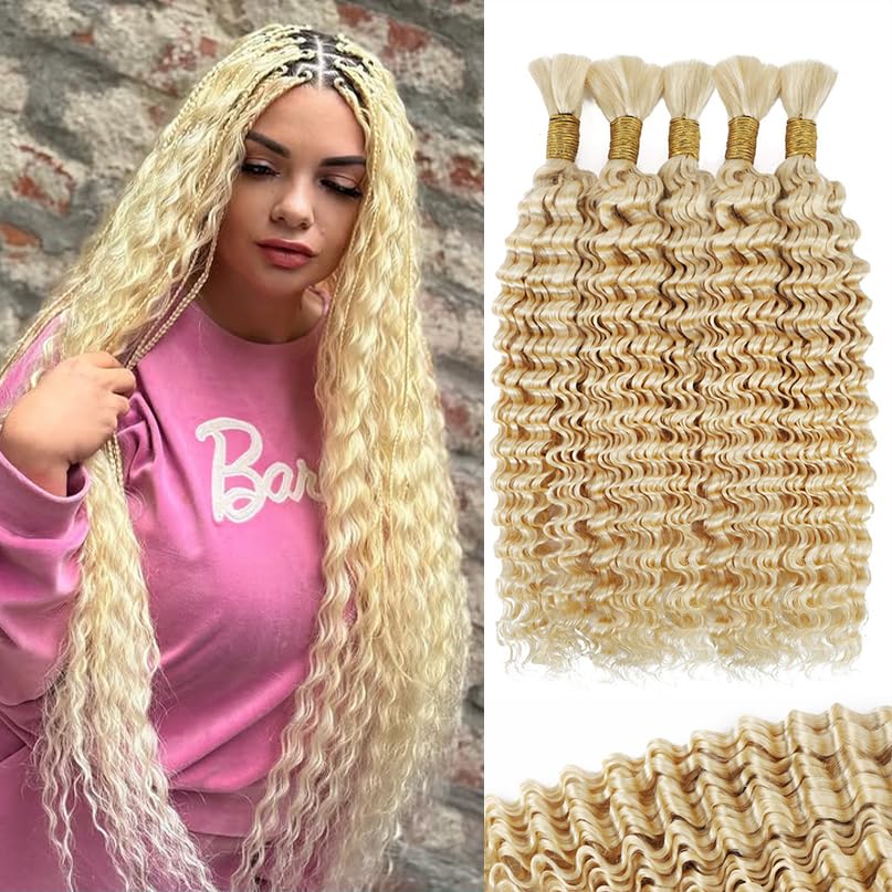 VDZ 12A 613 Blonde Human Crochet Hair 22 inch front view