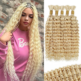 VDZ 12A 613 Blonde Human Crochet Hair 22 inch front view