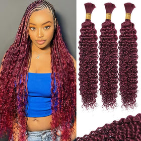 VDZ 12A 99J Burgundy Red Human Crochet Hair front view