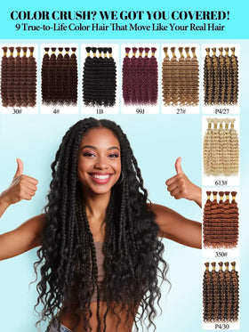 VDZ 12A Burgundy Red Human Crochet Hair styled in braids