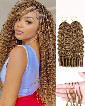 VDZ 14 Inch Honey Blonde Human Crochet Hair front view