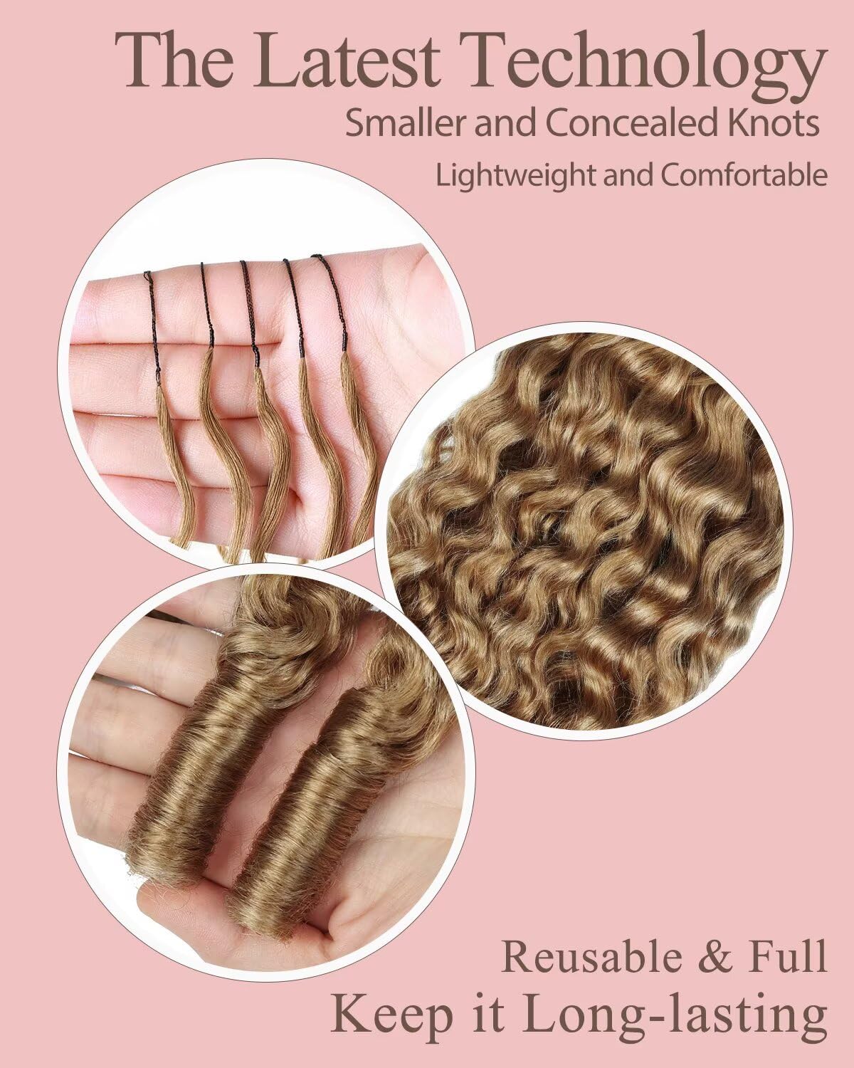 VDZ 14 Inch Honey Blonde Human Crochet Hair packaging