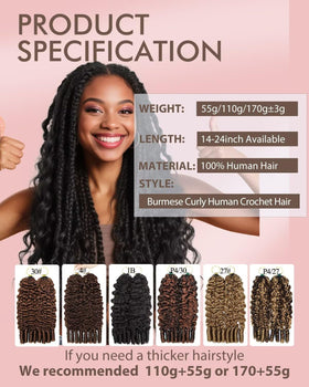 VDZ 22 Inch Human Crochet Hair packaging
