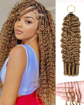 VDZ 27# Honey Blonde 14 Inch Human Crochet Hair front view