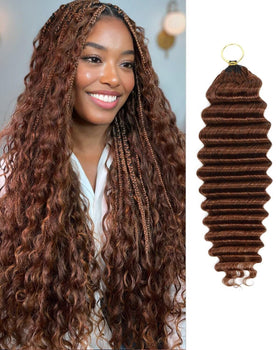 VDZ 30# Auburn Brown 14 Inch Human Crochet Hair front view