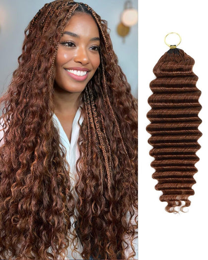 VDZ 30# Auburn Brown 14 Inch Human Crochet Hair front view