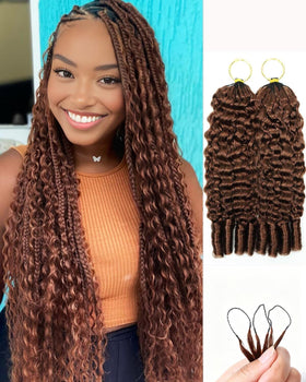 VDZ 30# Auburn Brown 14 Inch Human Crochet Hair front view