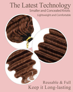 VDZ 30# Auburn Brown crochet hair deep wave texture