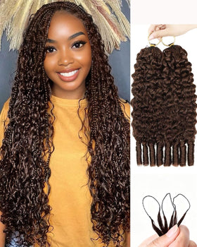VDZ 4# Chocolate Brown 16 Inch Human Crochet Hair front view