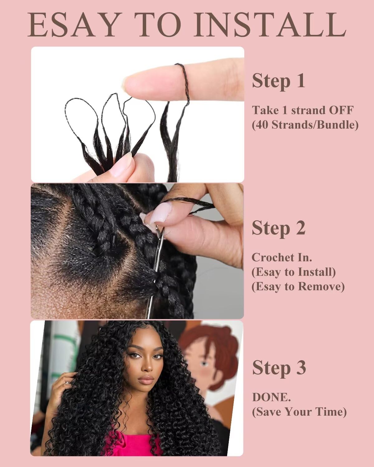 VDZ crochet hair packaging