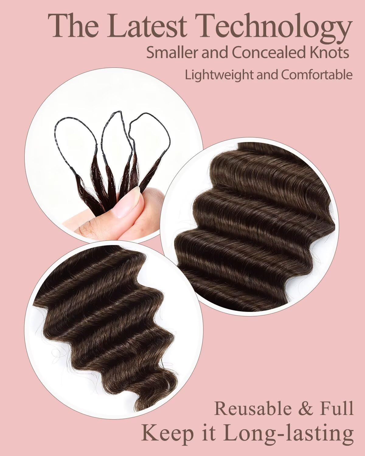VDZ deep wave crochet hair in packaging