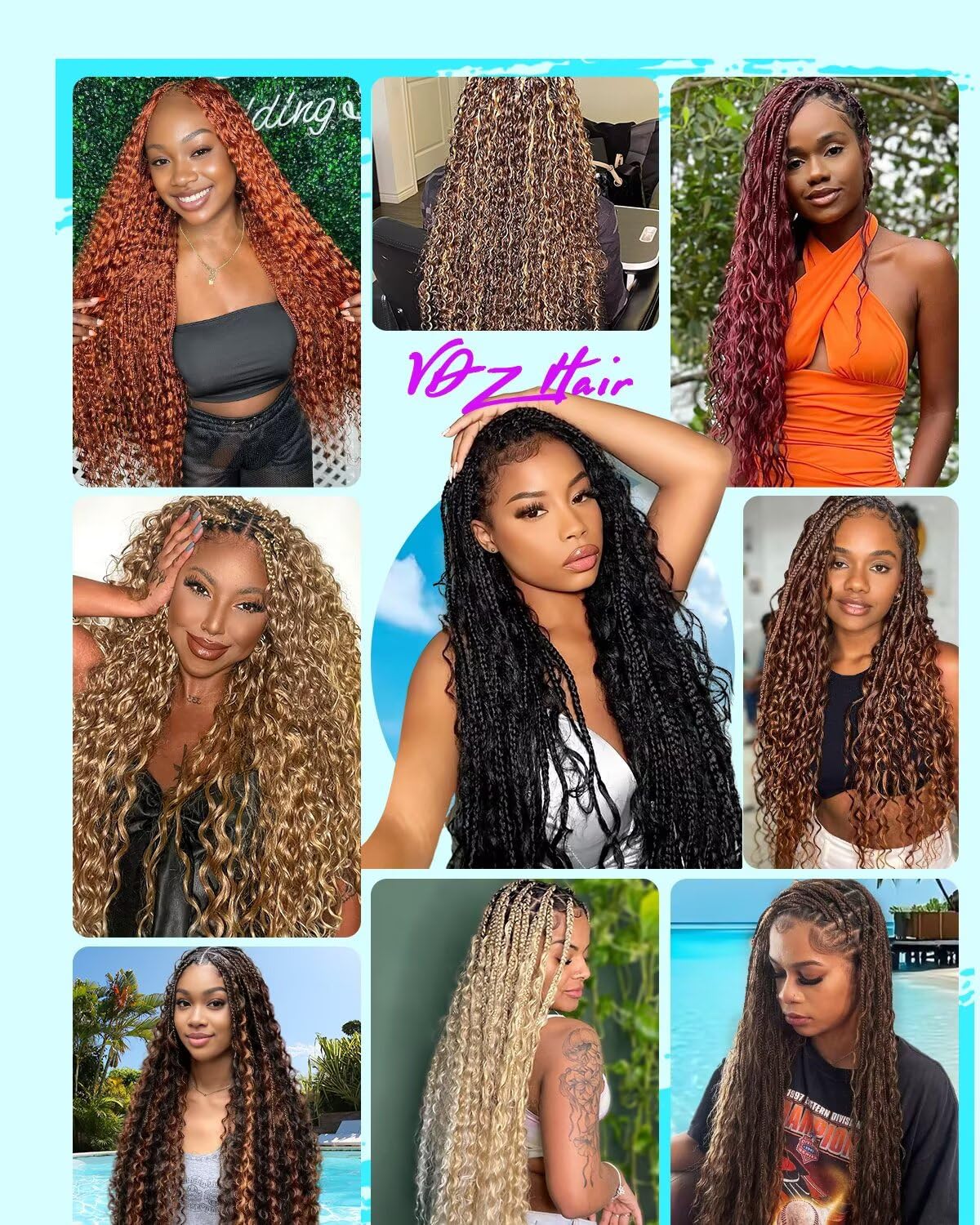 VDZ Human Crochet Hair 14 Inch deep wave lifestyle scene
