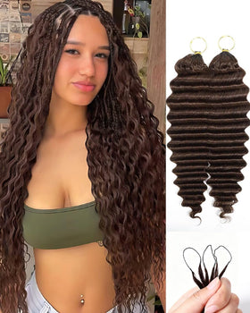 VDZ Human Crochet Hair 18 Inch Deep Wave front view