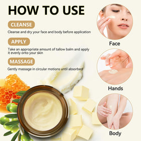 Veakoo Beef Tallow Skin Care Balm 222g application on hands