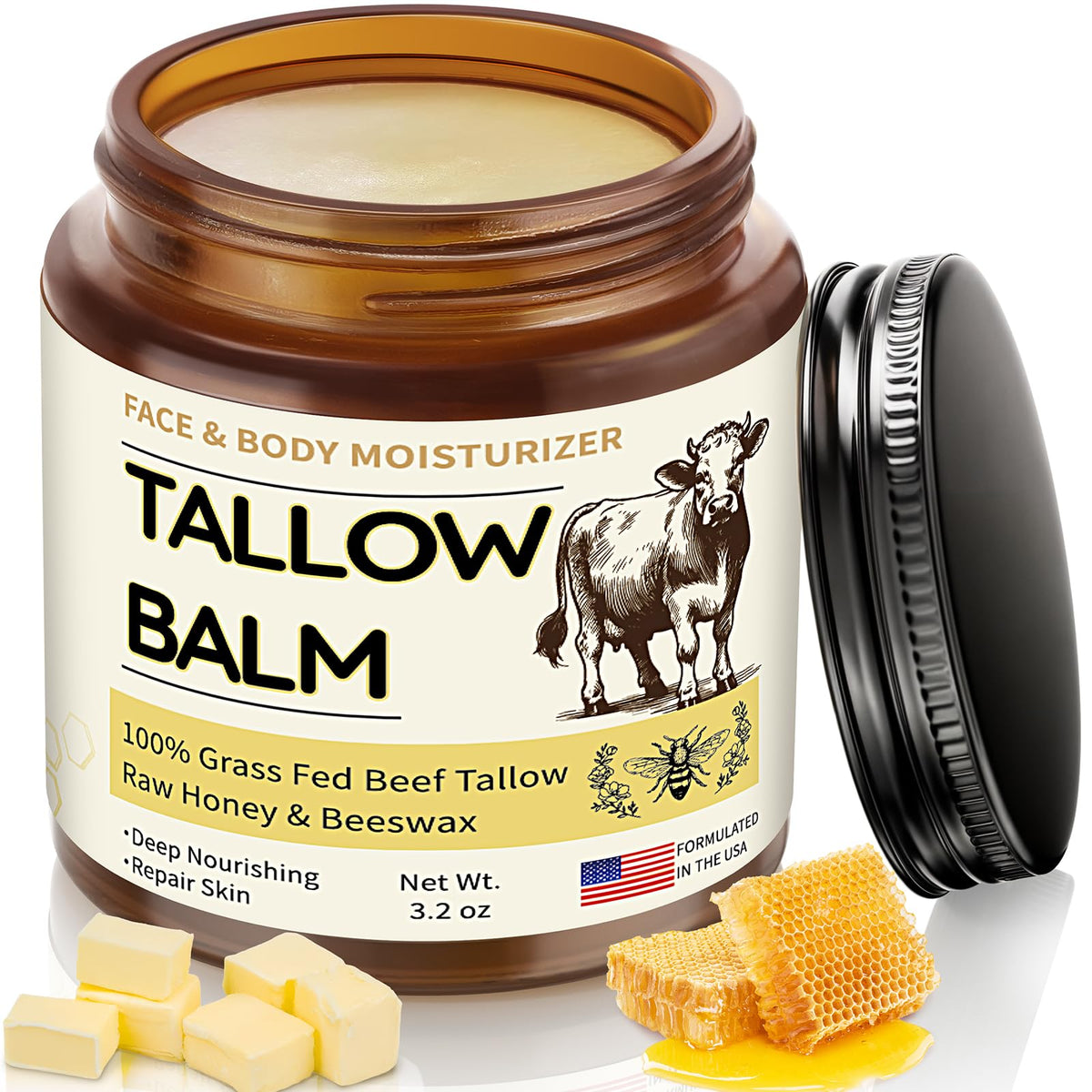 Veakoo Beef Tallow Skin Care Balm 222g front view