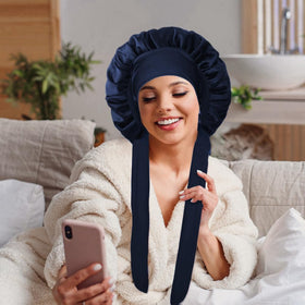VECIIR Silk Bonnet with a stylish bow on top