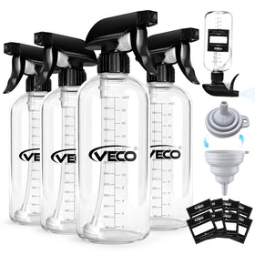 Veco 24oz graduated spray bottle front view with adjustable nozzle