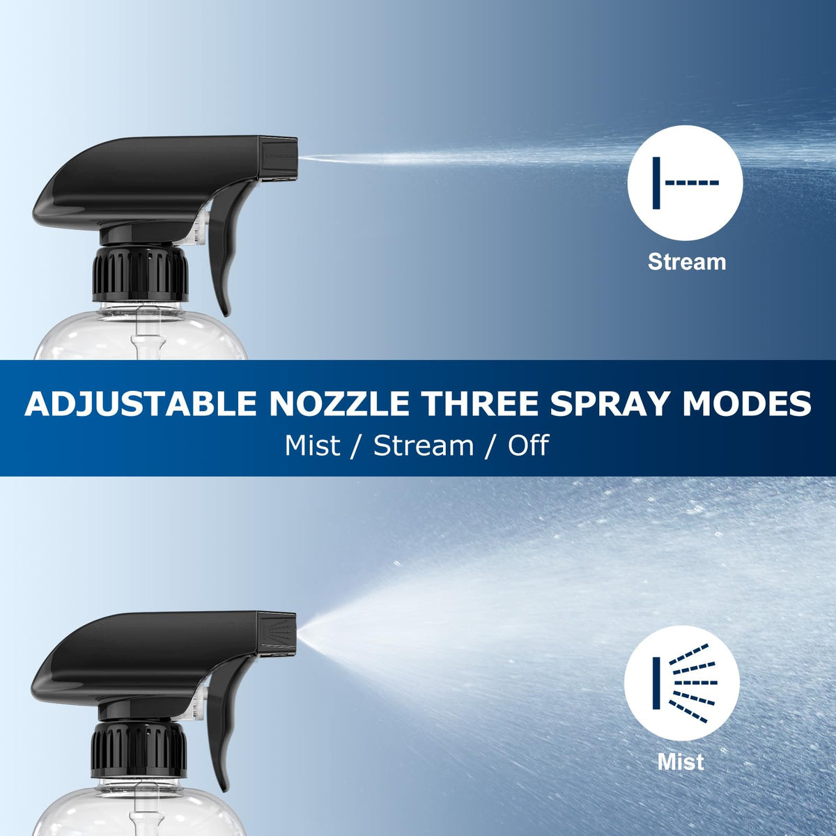 Veco 24oz graduated spray bottle side view showing measurement markings