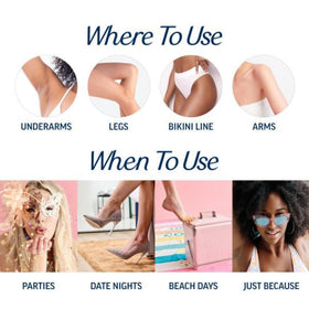 Veet cold wax strips in use on skin