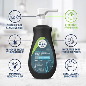 Veet Hair Removal Cream application on skin