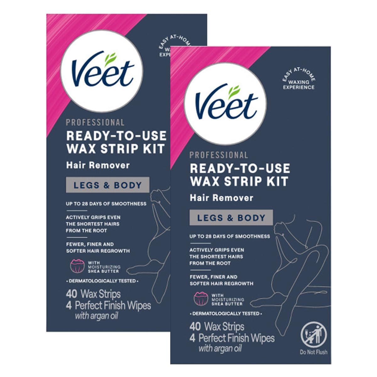 Veet Sugar Wax Strips 40ct pack front view